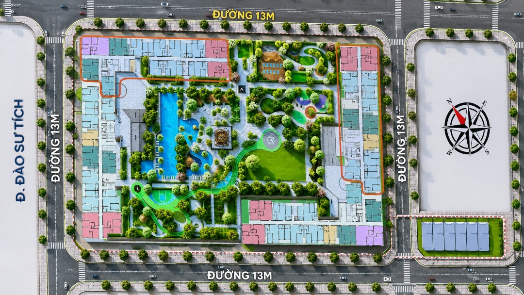 Sơ đồ thiết kế mặt bằng tổng thể dự án TT Genesis Đào Sư Tích