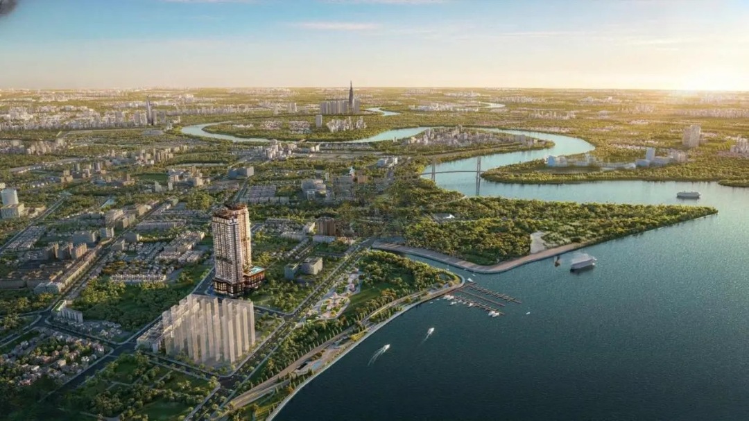 Thiết kế kiến trúc căn hộ hiện đại tại khu Nam Sài Gòn với tầm nhìn khoáng đạt hướng sông