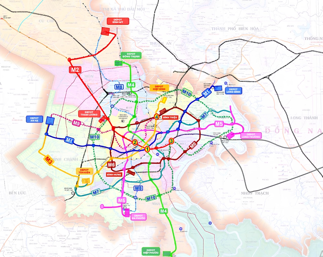 Phối cảnh thiết kế đoàn tàu và nhà ga tuyến metro số 4 tại TP.HCM