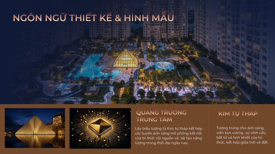 Ý tưởng thiết kế độc đáo của Quảng Trường Trung Tâm TT Genesis từ mô hình kim tự tháp và mạch vi xử lý