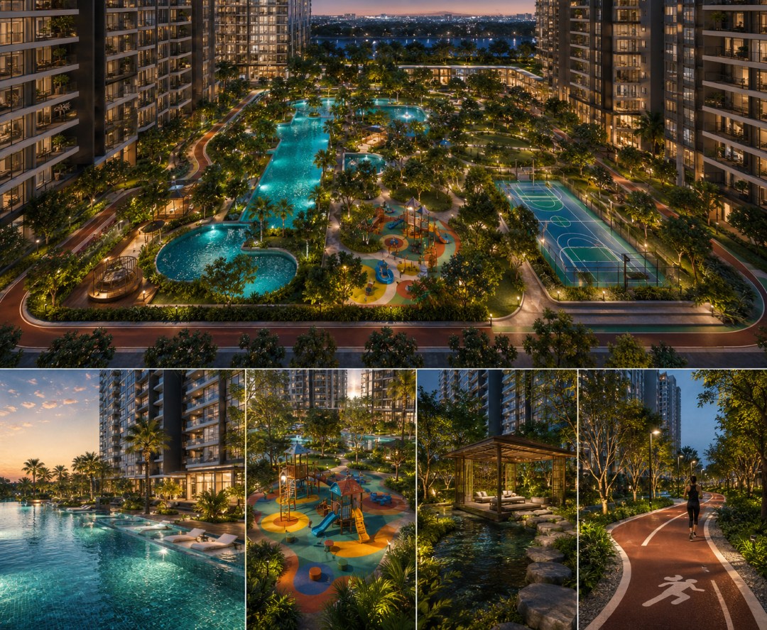 Phối cảnh tổng thể hệ sinh thái tiện ích nội khu dự án TT Genesis