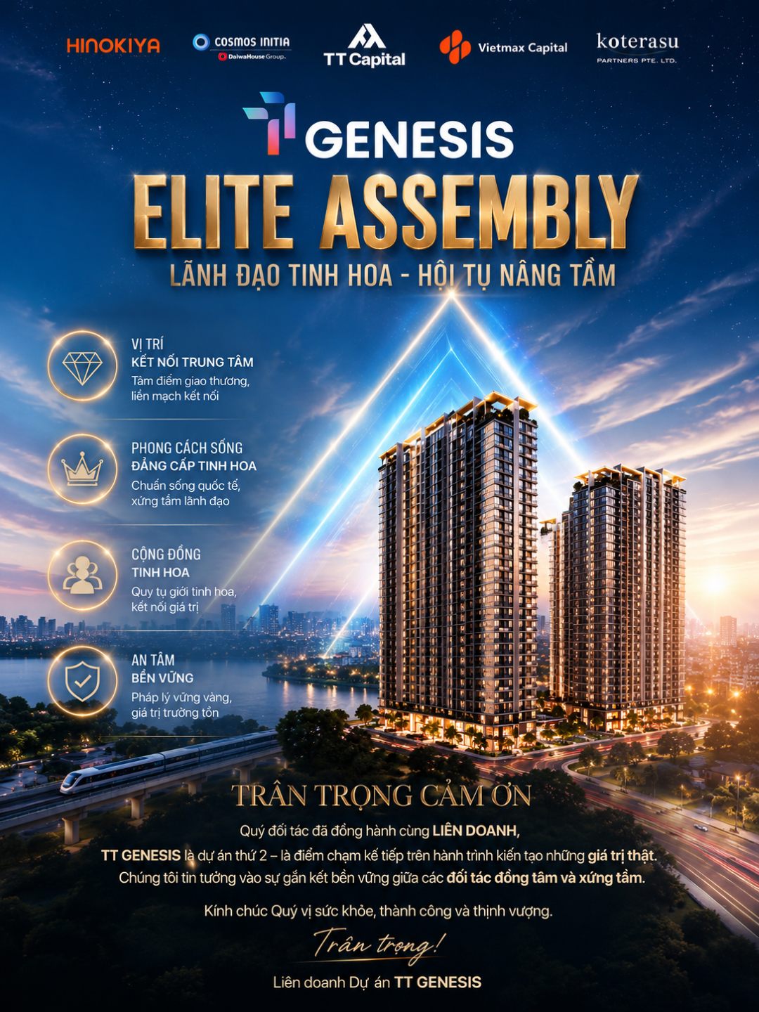 Không gian kiến trúc phối cảnh căn hộ cao cấp tại dự án TT Genesis