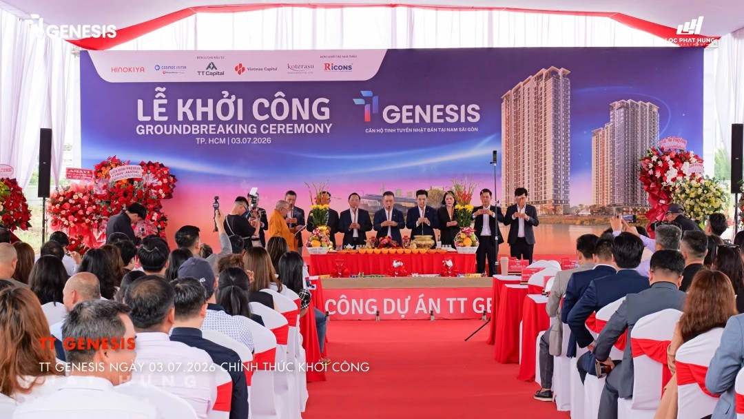Không gian tổ chức lễ khởi công dự án căn hộ TT Genesis trang trọng