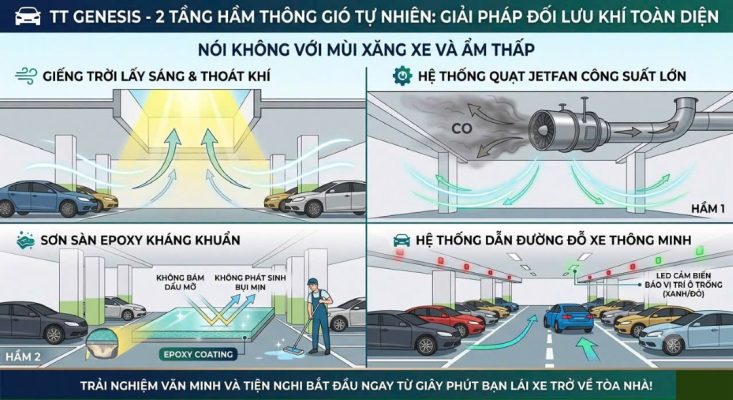 2 Tầng Hầm Thông Gió Tự Nhiên TT Genesis