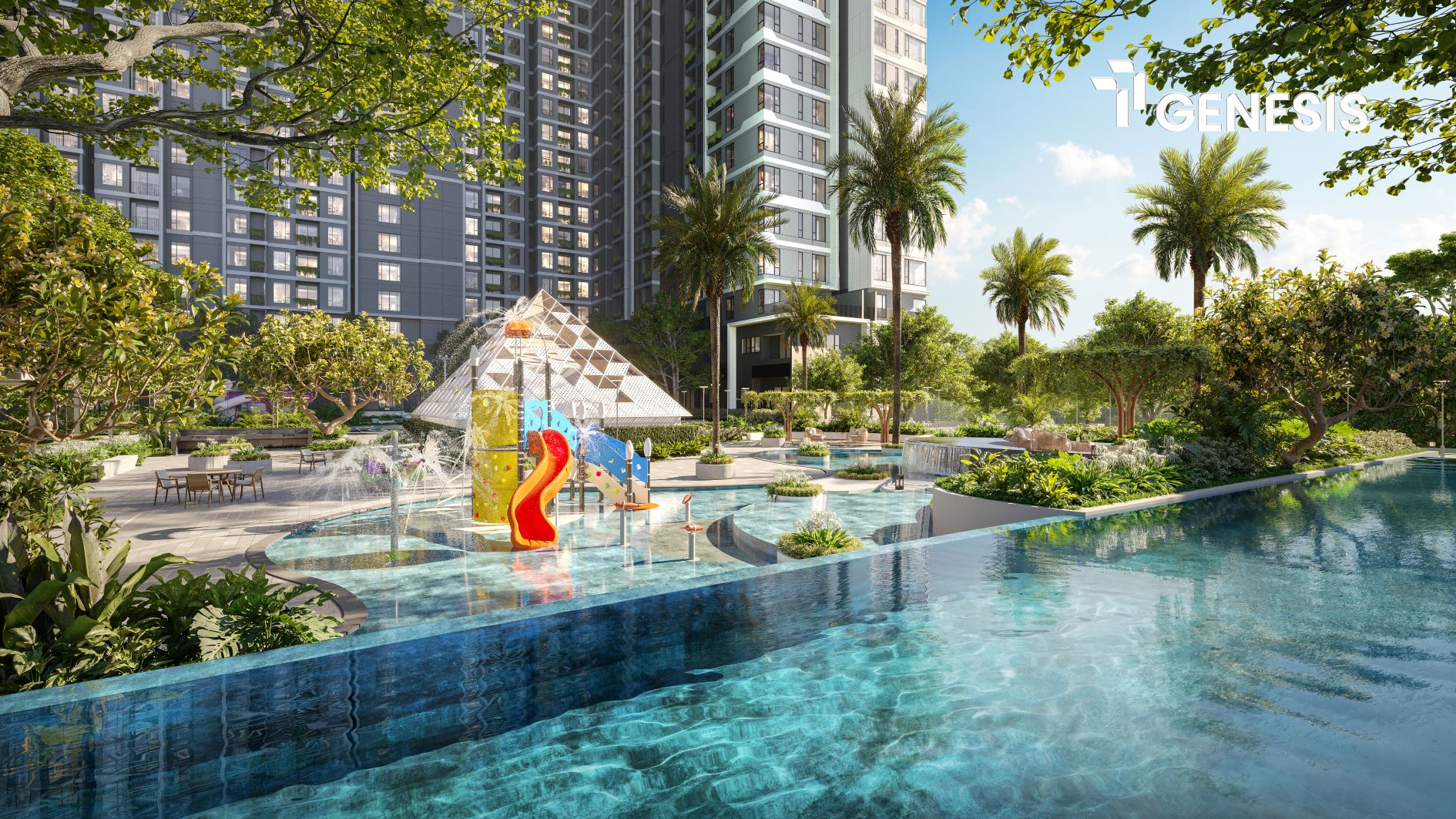 Hồ bơi muối khoáng Galaxy Pool tại TT Genesis