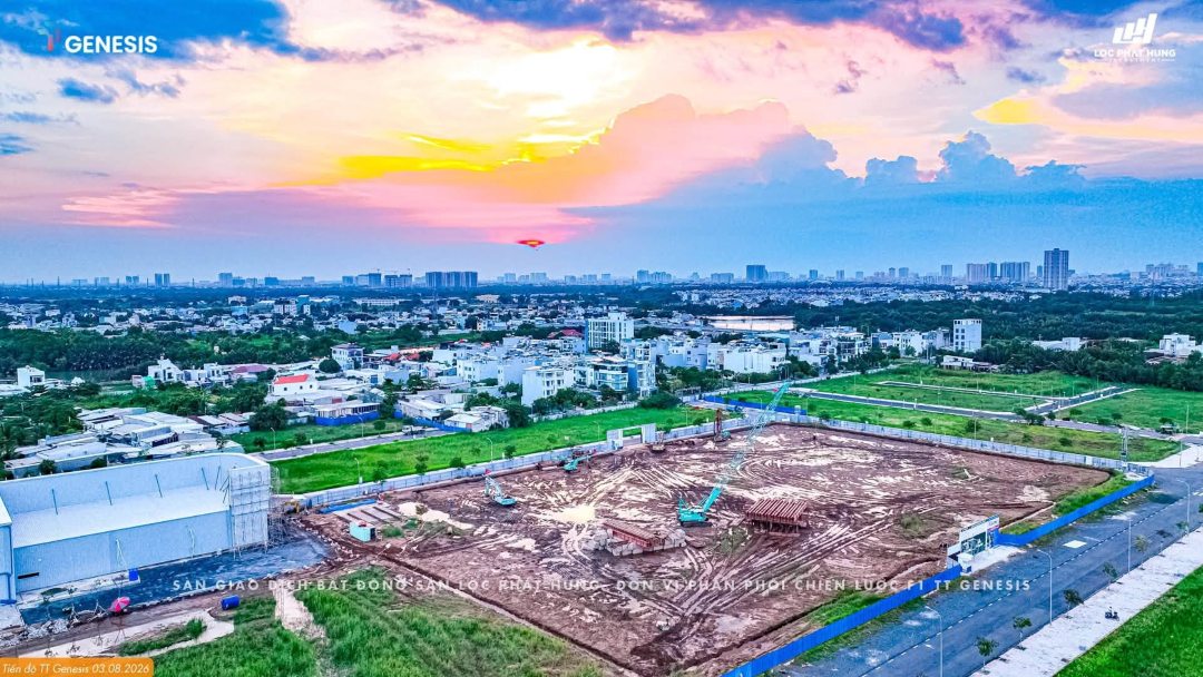 Toàn cảnh mặt bằng công trường dự án TT Genesis ngày 04/08/2026