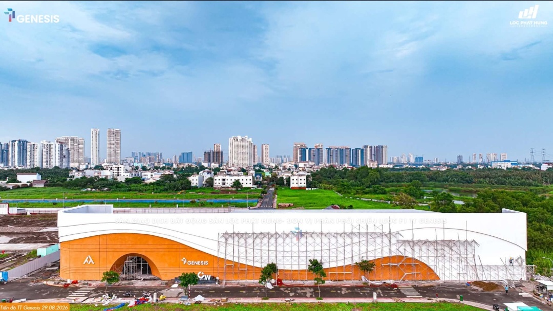 Trung tâm trải nghiệm WOW Center TT Genesis đang hoàn thiện mặt ngoài