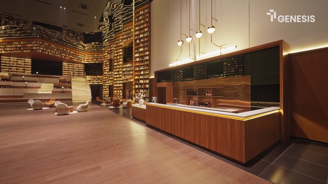 Khu vực quầy bar lounge tiếp khách tại Sales Gallery TT Genesis