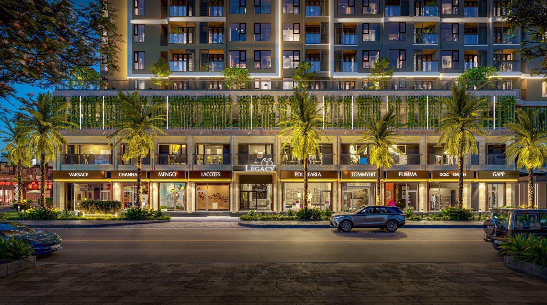 Vị trí đắc địa và phân khu shophouse Legacy 66 về đêm sầm uất