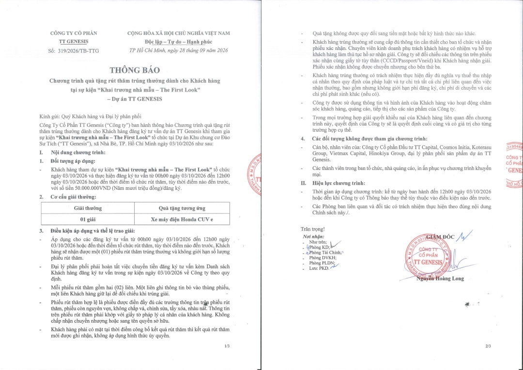 Sự kiện khai trương nhà mẫu The First Look dự án TT Genesis