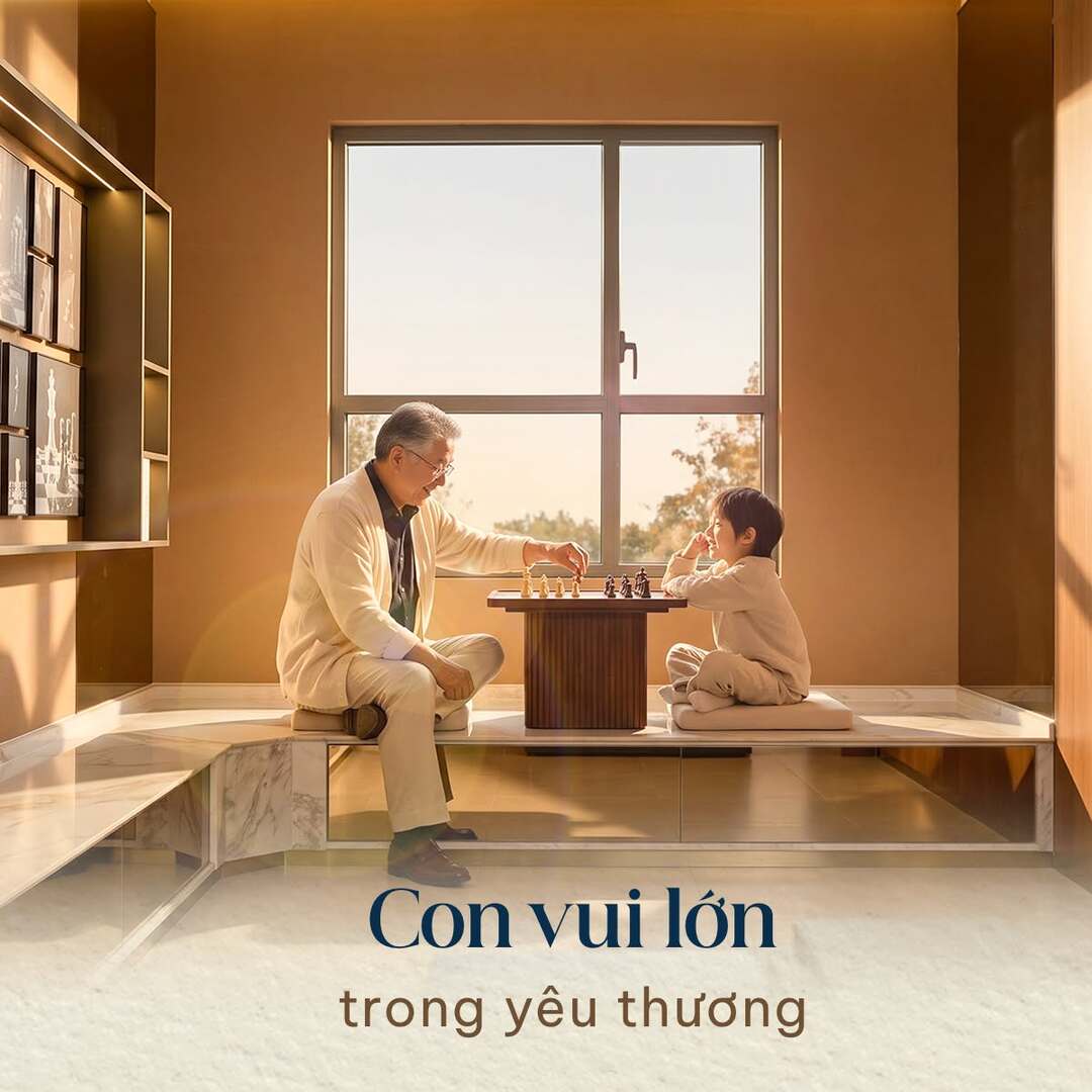 Không gian phòng khách và bếp căn hộ 3 phòng ngủ TT Genesis
