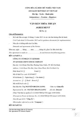 Văn Bản Thỏa Thuận TT Genesis